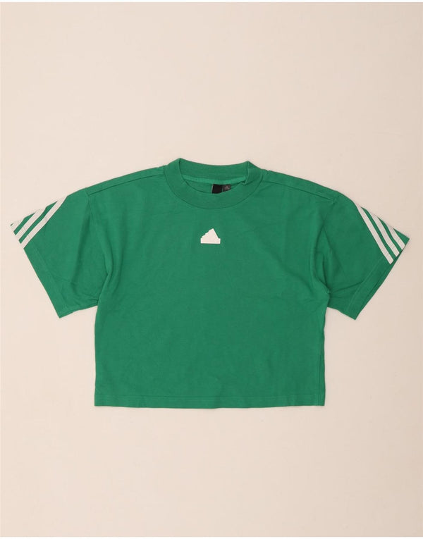 T-shirt corta oversize da donna ADIDAS UK 4/6 XS cotone verde
