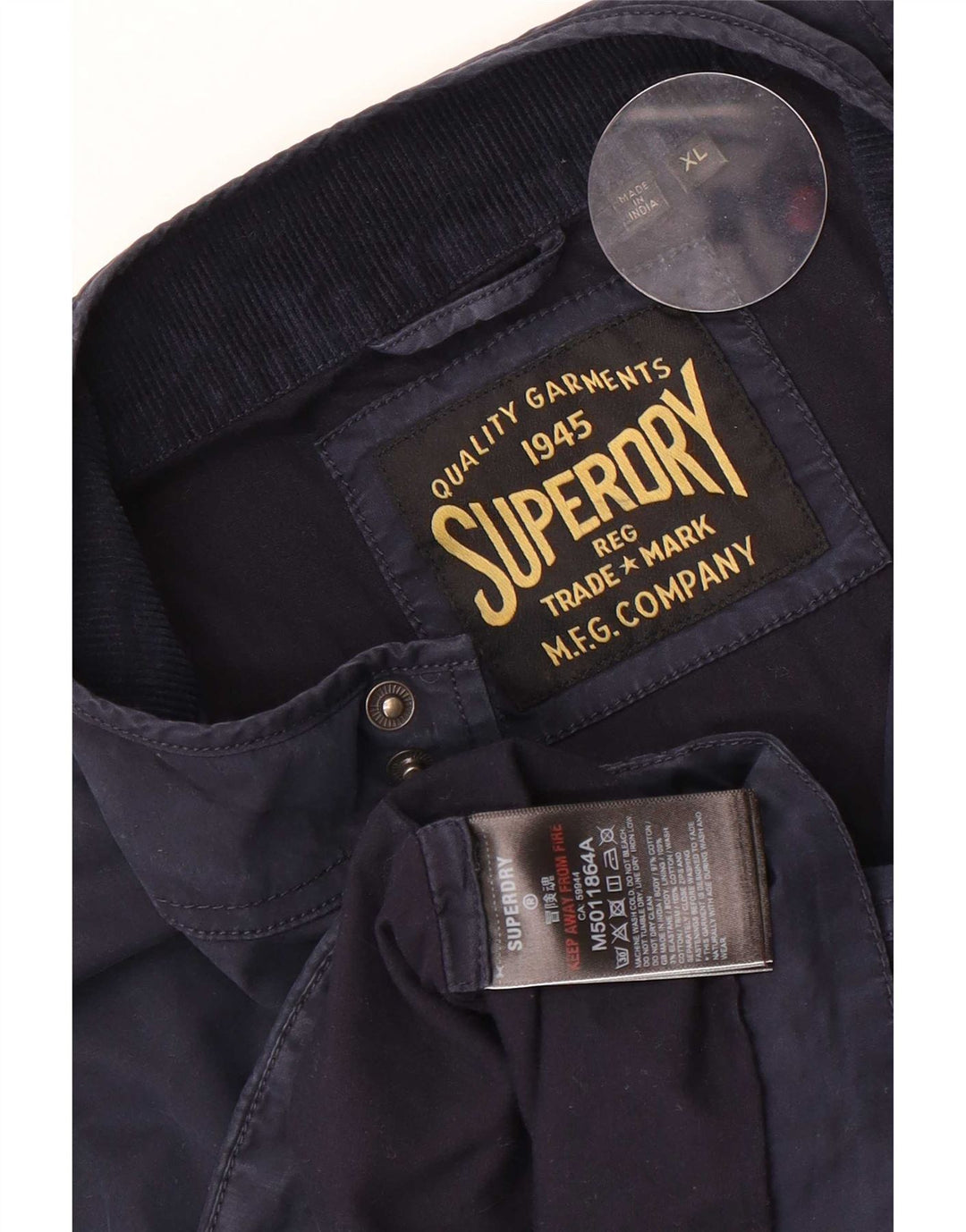 Giubbotto bomber da uomo Superdry UK 42 XL cotone blu navy