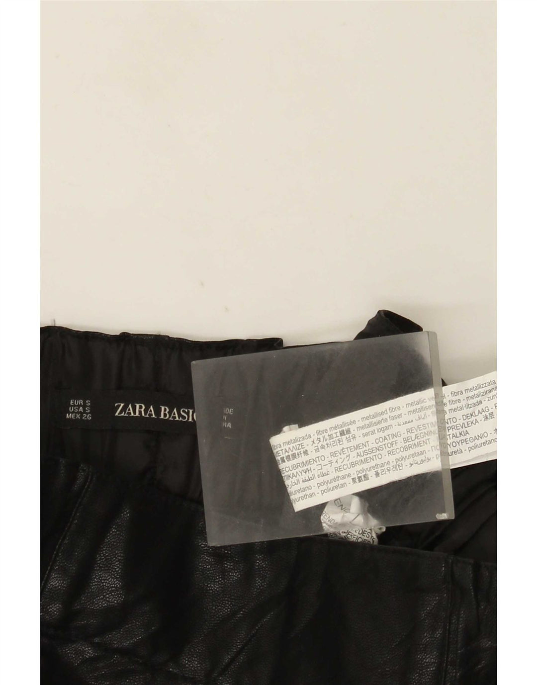 Minigonna Zara da donna in ecopelle piccola W26 poliuretano nero