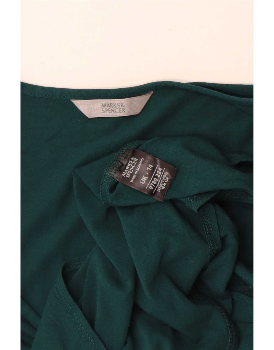 Top camicetta da donna Marks & Spencer UK 14 Viscosa verde medio