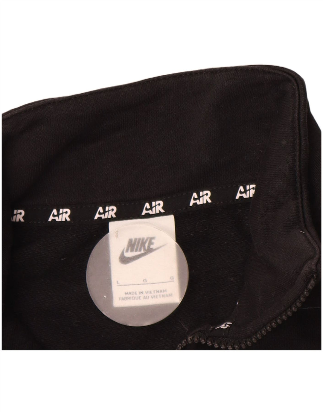 Felpa Nike da donna oversize con collo corto e zip, maglione UK 16 grande nera