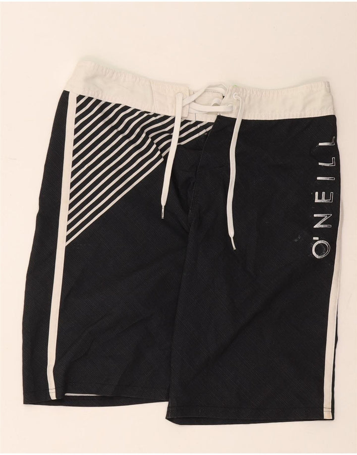 Pantaloncini da bagno grafici da uomo O'Neill in poliestere a righe nere medie