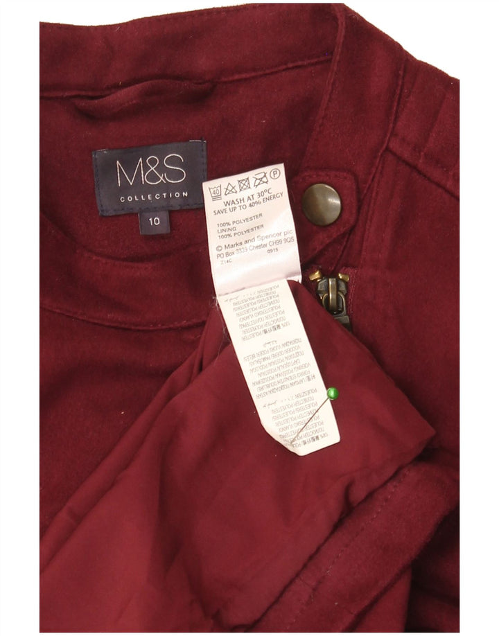 Giacca da motociclista da donna Marks & Spencer UK 10 Piccolo motociclista in poliestere bordeaux