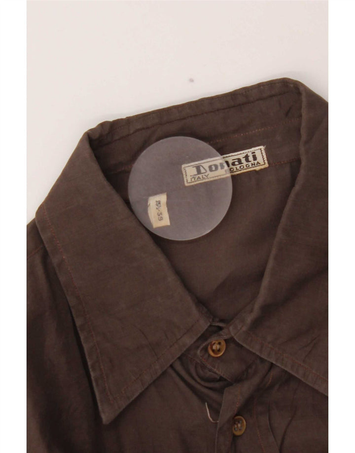 Camicia da uomo vintage taglia 39 15 1/2 marrone medio