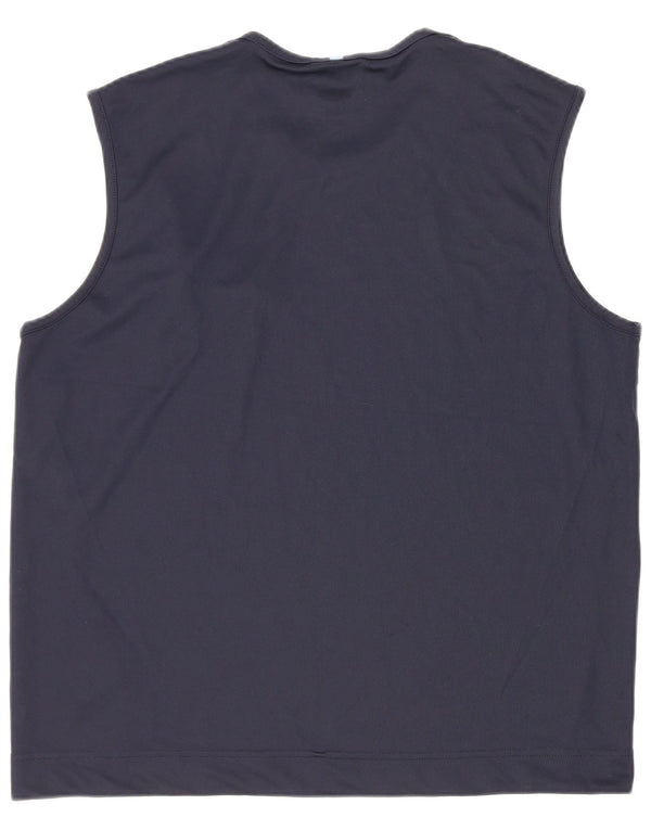 Canotta Adidas da uomo grande in poliestere blu navy