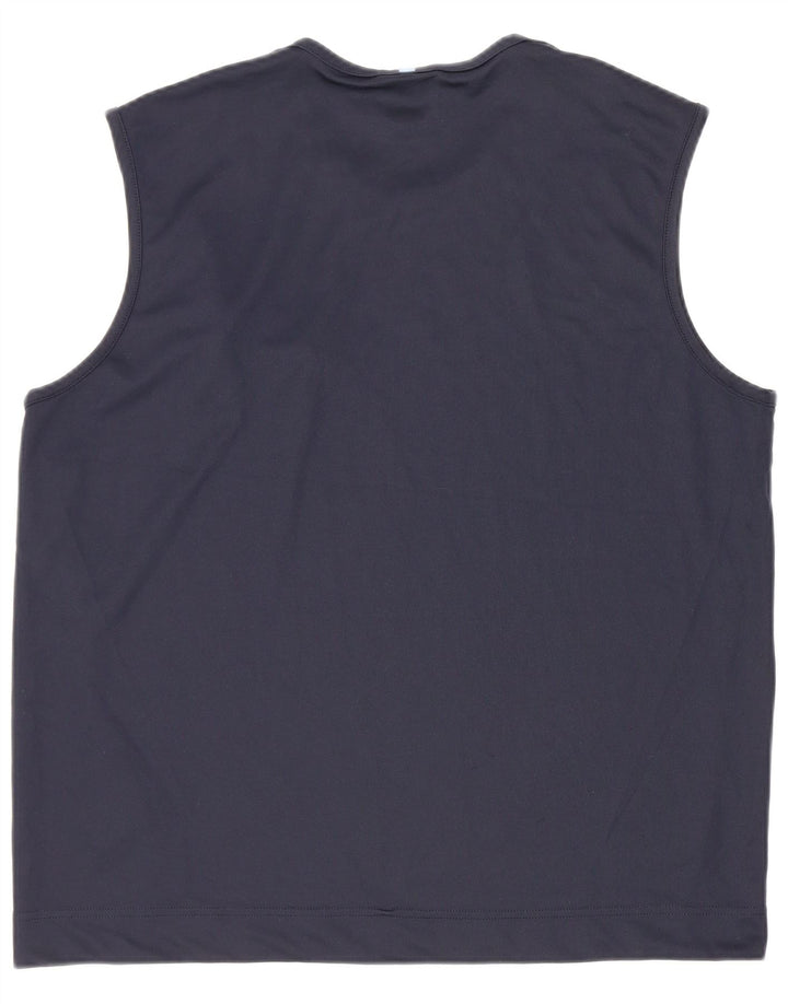 Canotta Adidas da uomo grande in poliestere blu navy