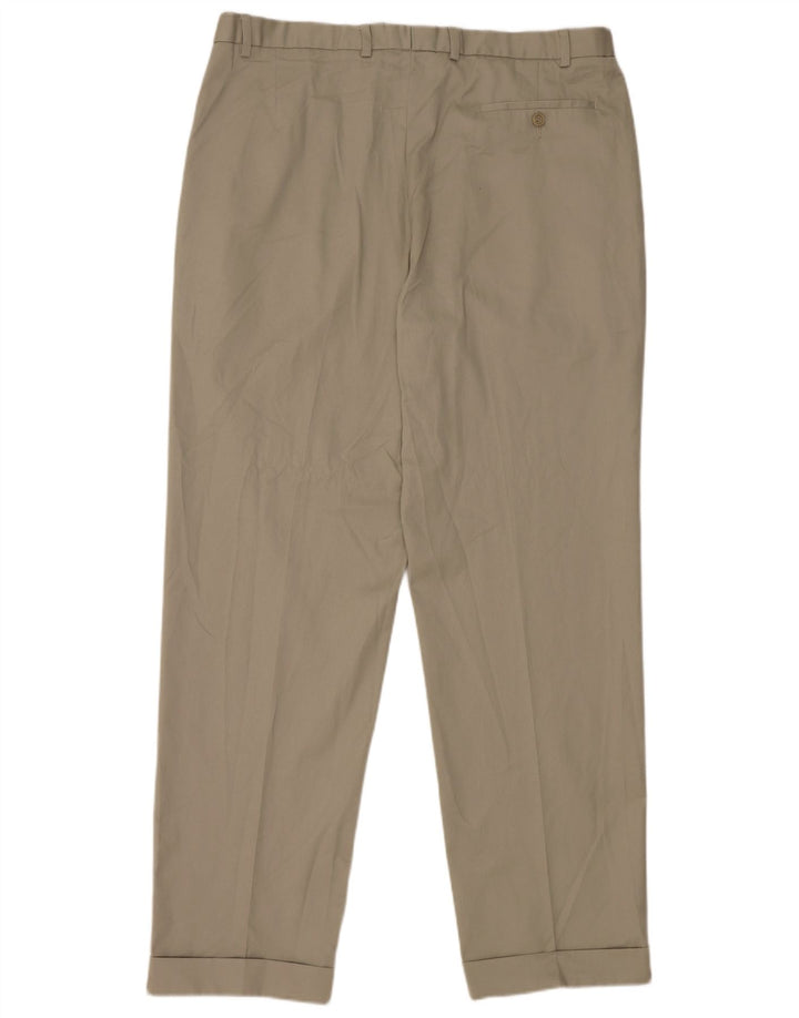 Pantaloni da abito con pegging da uomo Marks & Spencer W38 L33 Poliestere beige