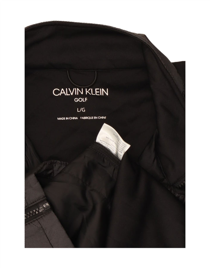 Giacca da ginnastica da uomo Calvin Klein, giacca grande, in nylon nero