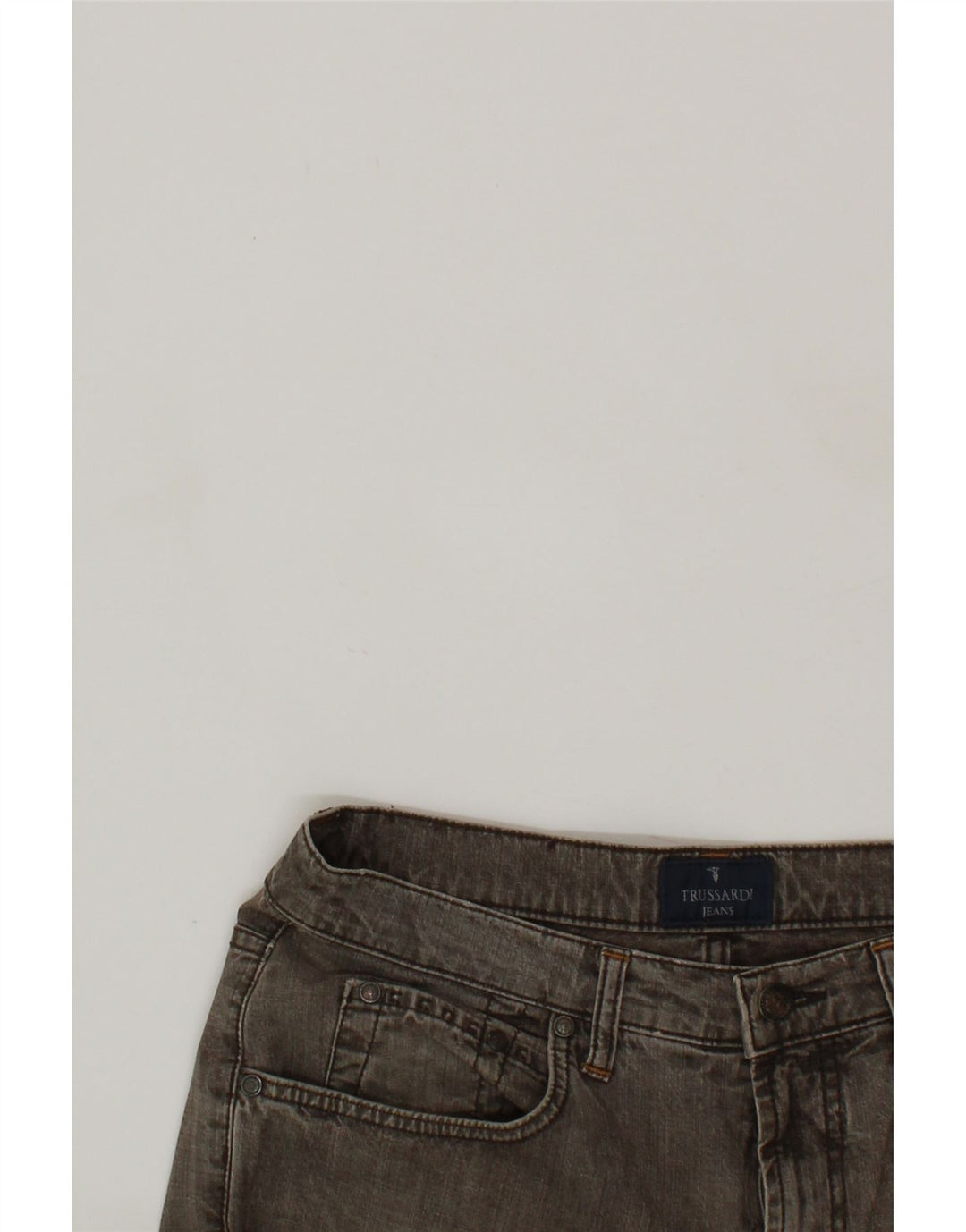 TRUSSARDI Mens Straight Jeans W33 L33 Grey Cotton Vintage Trussardi and Second-Hand Trussardi from Messina Hembry 