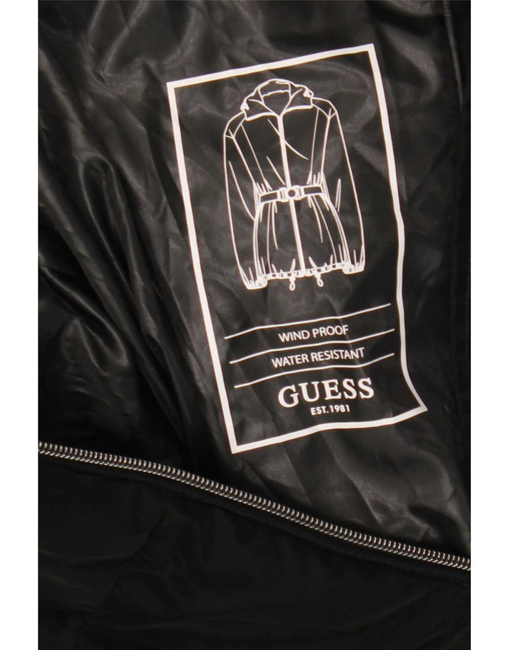 Giacca imbottita con cappuccio da donna Guess UK 12 Medium Nero Poliestere