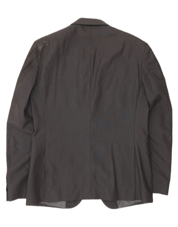 Giacca blazer a 2 bottoni da uomo Calvin Klein IT 52 XL lana grigia