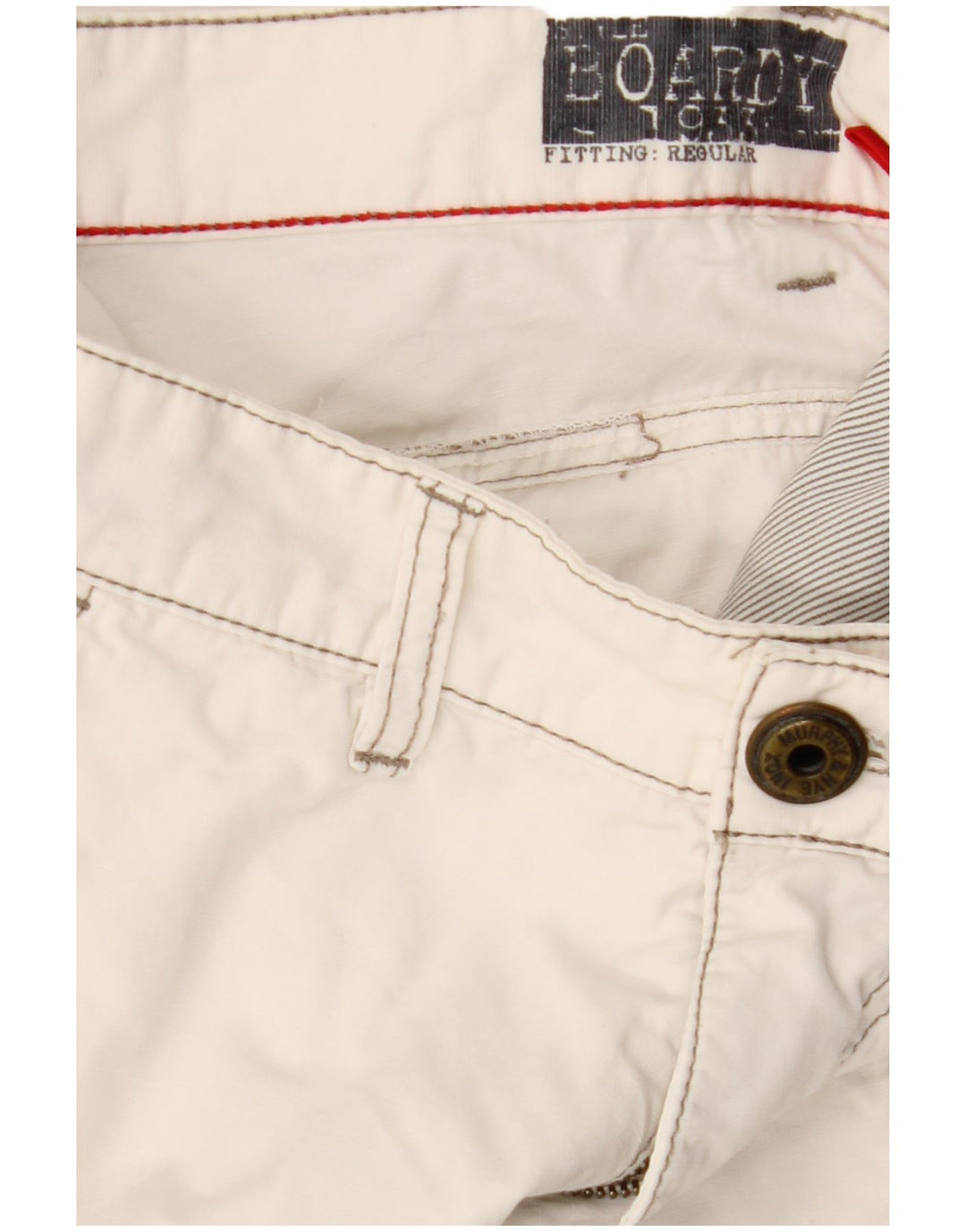 Pantaloni dritti da uomo VINTAGE vestibilità regolare W34 L32 bianco sporco
