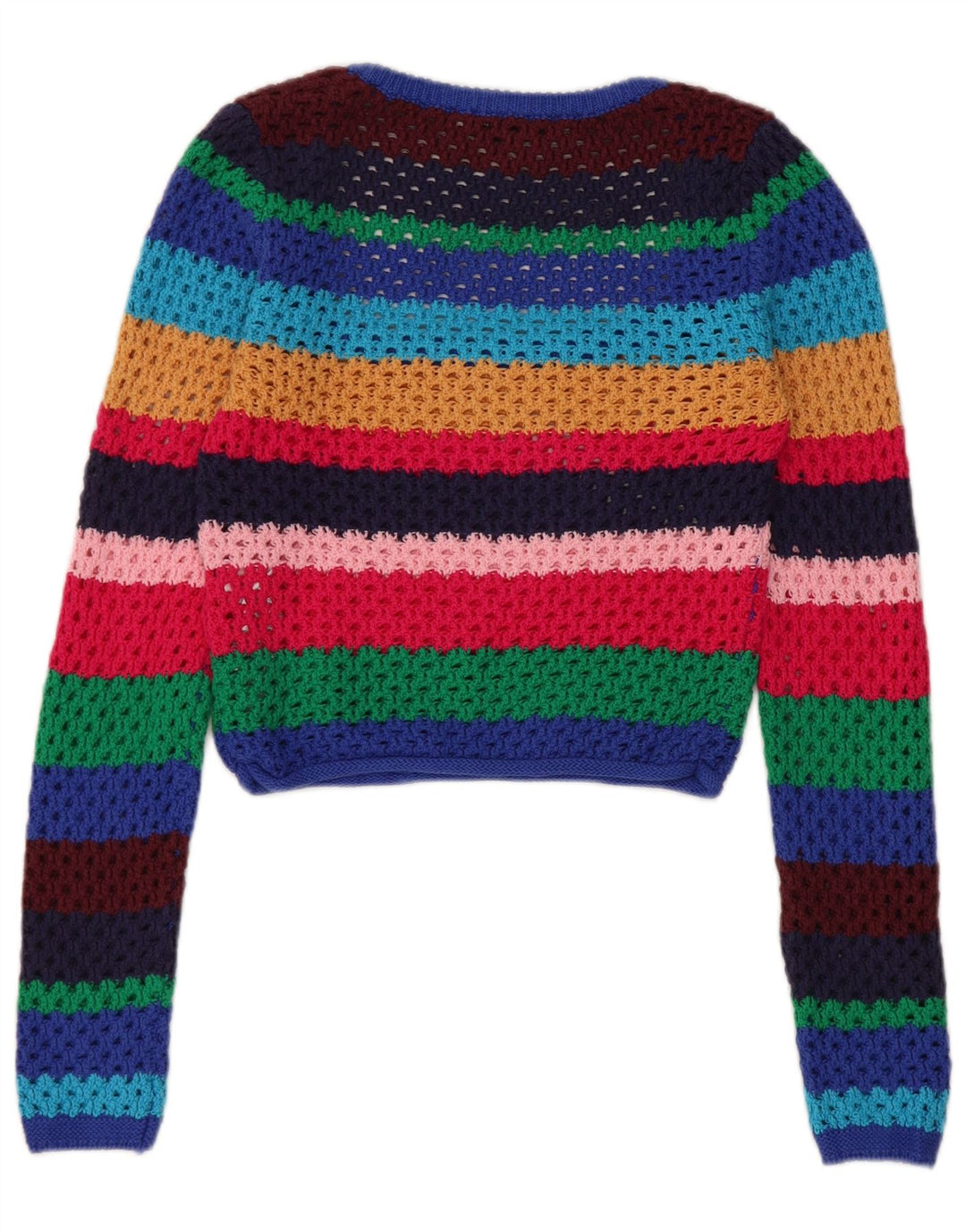 Maglione Zara da donna con scollo a barchetta UK 12 a righe multicolori medie