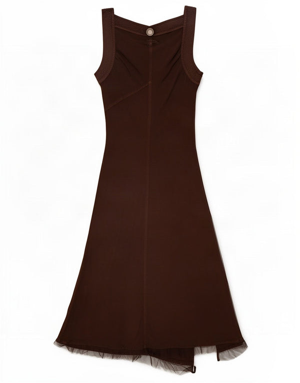 Abito lungo senza maniche da donna Diesel UK 8 Small in viscosa marrone