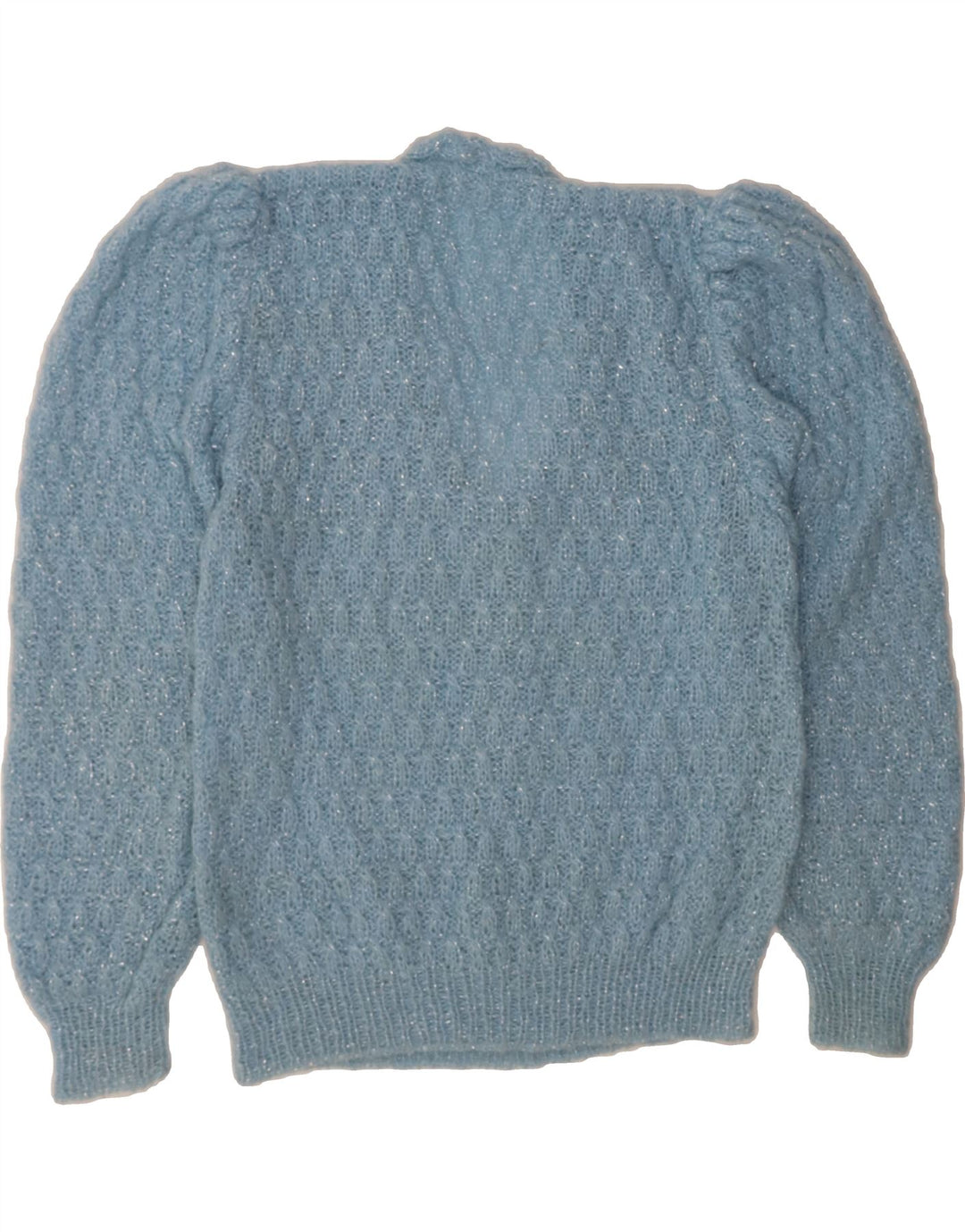 VINTAGE Womens V-Neck Jumper Sweater UK 14 Large Blue Vintage Vintage and Second-Hand Vintage from Messina Hembry 