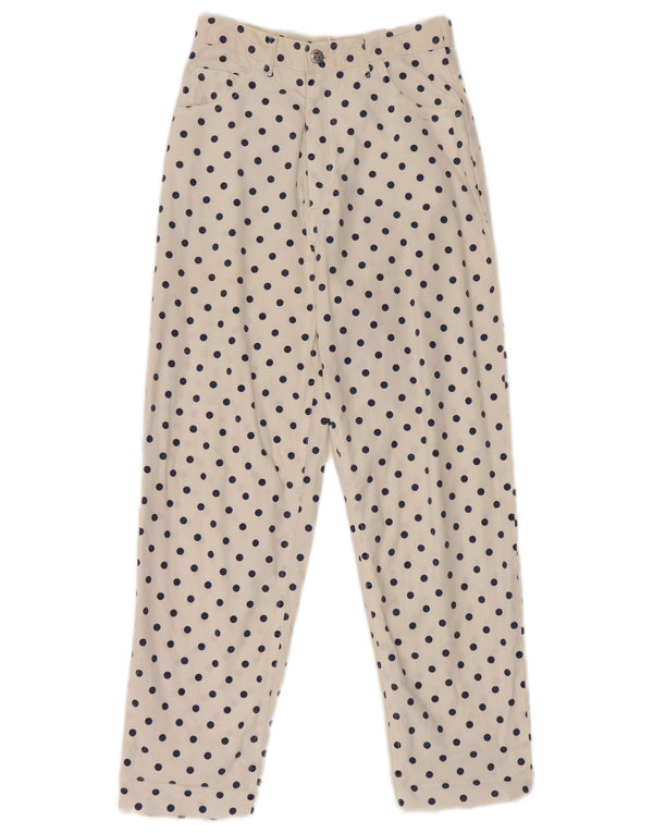 Pantaloni casual affusolati a vita alta da donna Rifle W24 L26 a pois bianchi