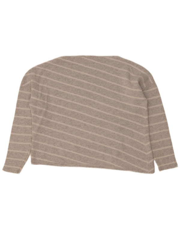 MINT VELVET Top da donna a maniche lunghe UK 14 Nylon a righe grigie grandi