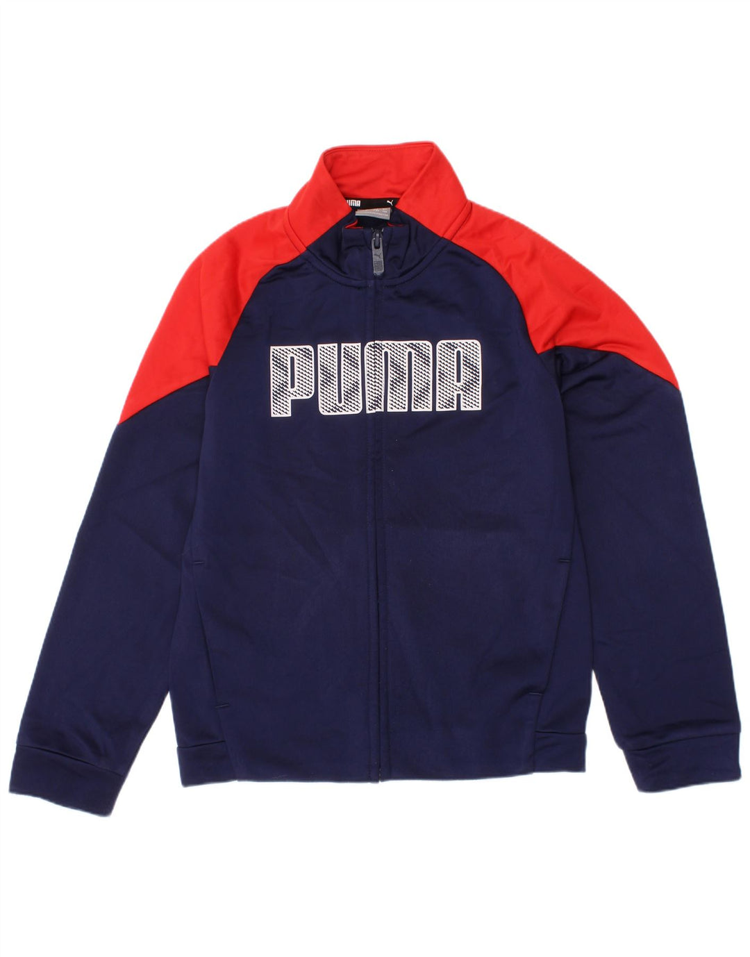 Giacca da tuta grafica da ragazzo Puma 7-8 anni Blu navy Colourblock