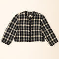 LAUREN ELEXANDRA Womens 3/4 Sleeve Bolero Jacket US 10 Large Black Check Vintage Lauren Elexandra and Second-Hand Lauren Elexandra from Messina Hembry 