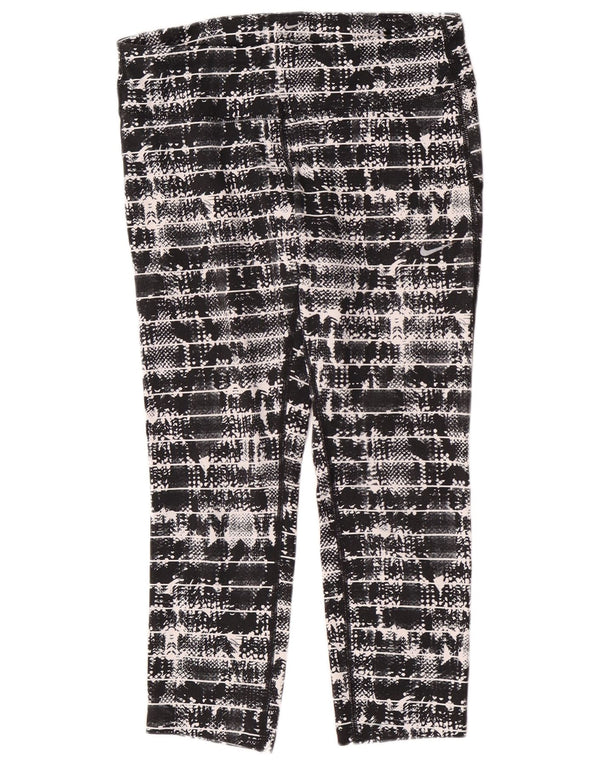 Leggings Capri da donna Nike UK 12 poliestere geometrico nero medio