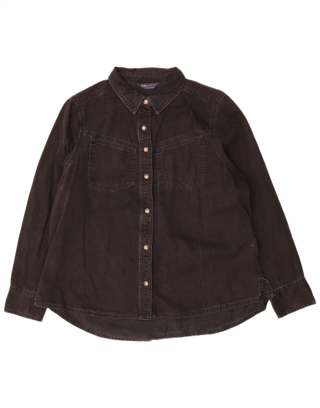 Camicia di jeans da donna Marks & Spencer UK 16 grande cotone nero