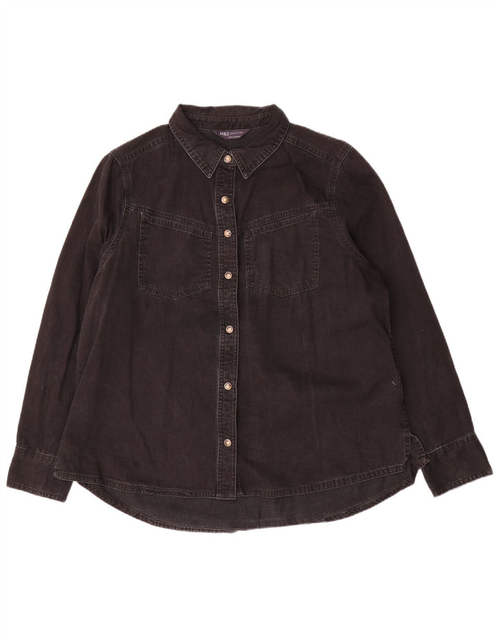Camicia di jeans da donna Marks & Spencer UK 16 grande cotone nero