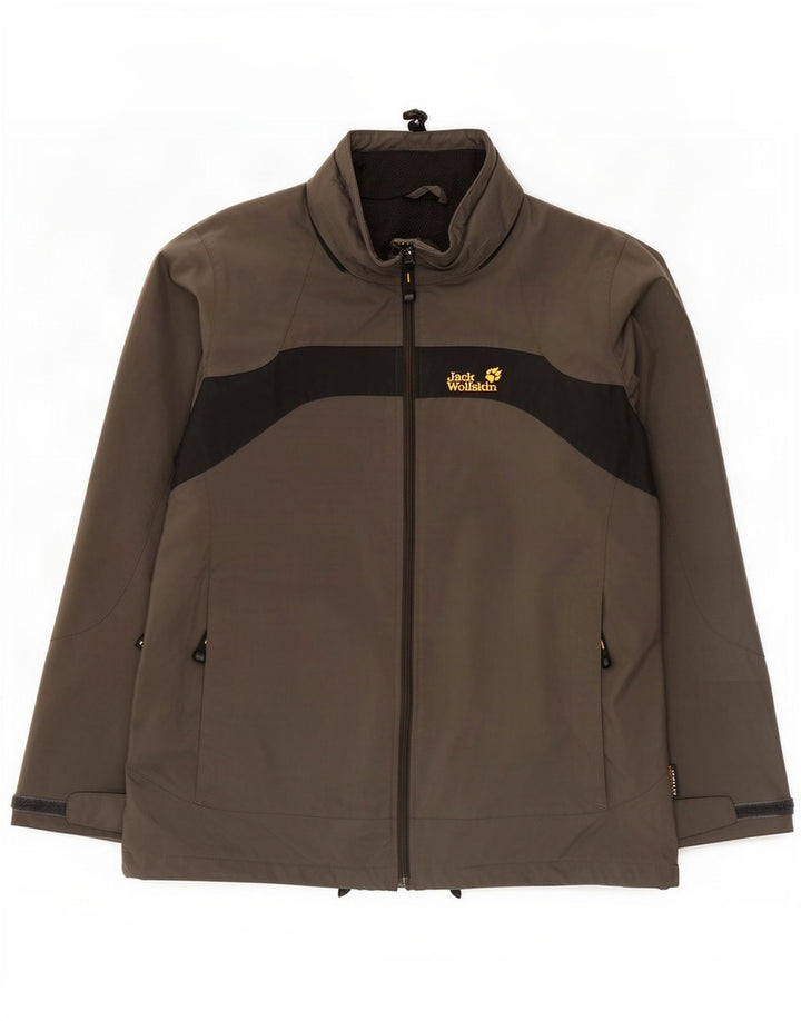 Giacca antipioggia da uomo Jack Wolfskin UK 36/38 Poliammide color block grigio medio