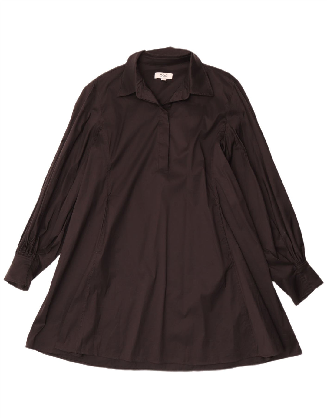 Abito a trapezio a maniche lunghe da donna Cos EU 44 cotone nero medio