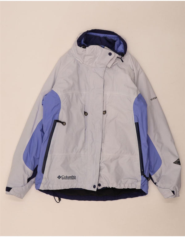 Giacca da sci oversize Columbia da donna in titanio UK 16 Large Grey Colourblock