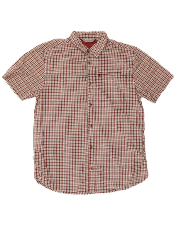 Camicia da uomo a maniche corte Mountain Warehouse in cotone a quadri rossi grandi
