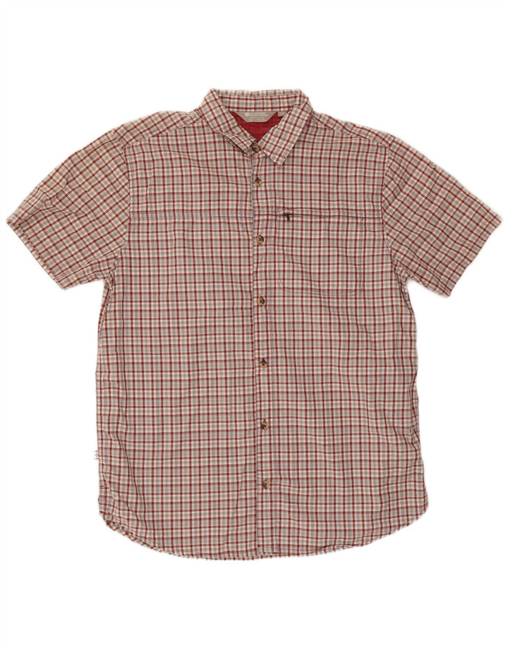 Camicia da uomo a maniche corte Mountain Warehouse in cotone a quadri rossi grandi