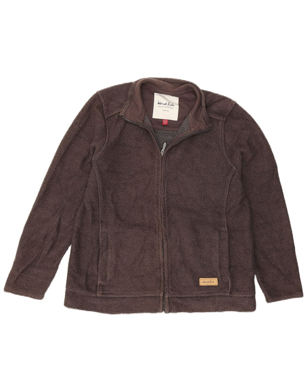 WEIRD FISH Womens Cardigan Sweater UK 16 Large Brown Cotton