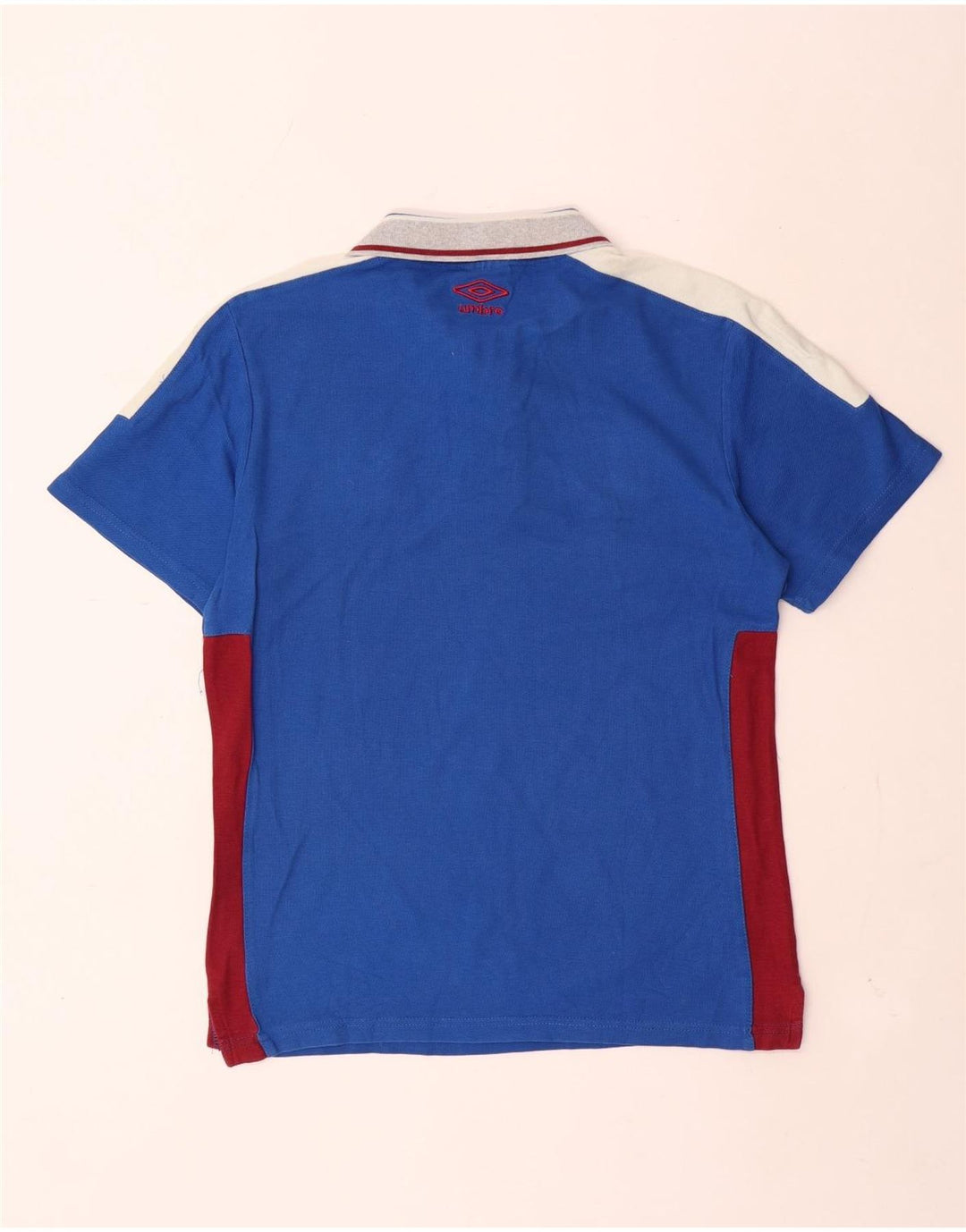 Polo grafica da uomo Umbro color block blu medio