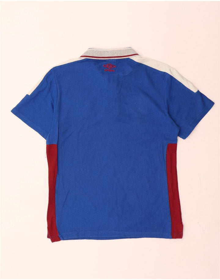 Polo grafica da uomo Umbro color block blu medio