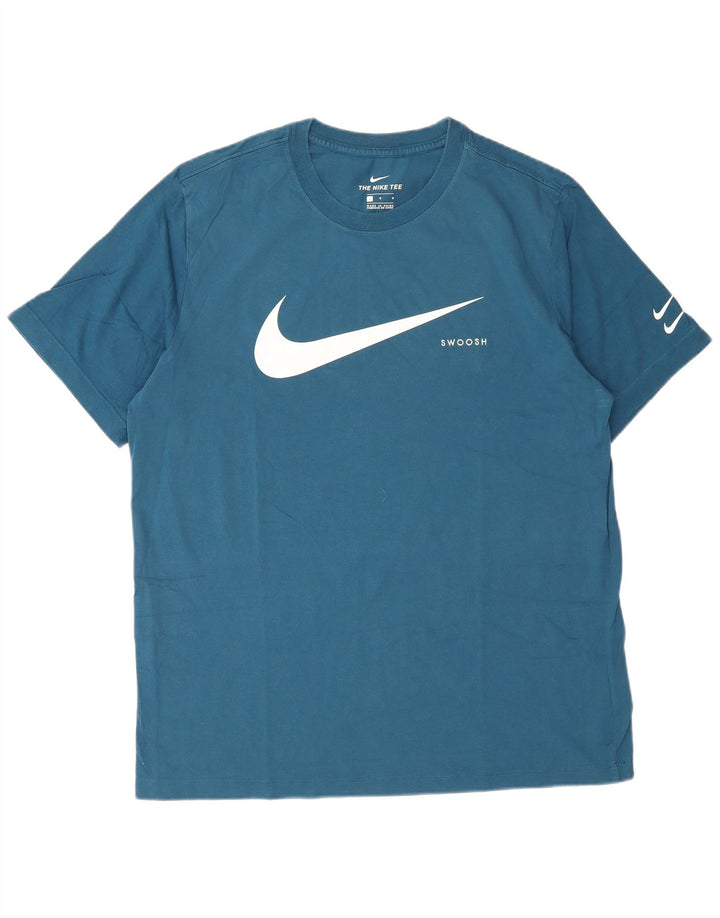 T-shirt grafica da uomo NIKE Top grande in cotone blu