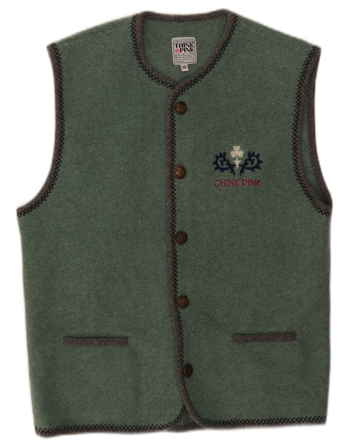 Gilet in pile da donna Think Pink UK 10 piccolo poliestere verde