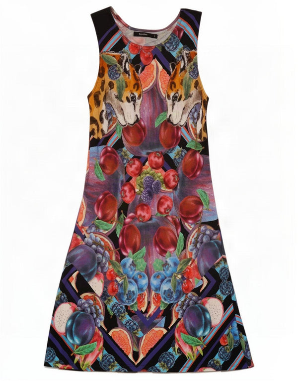 Desigual Womens Graphic Sleeveless A-Line Dress UK 12 Medium Multicoloured