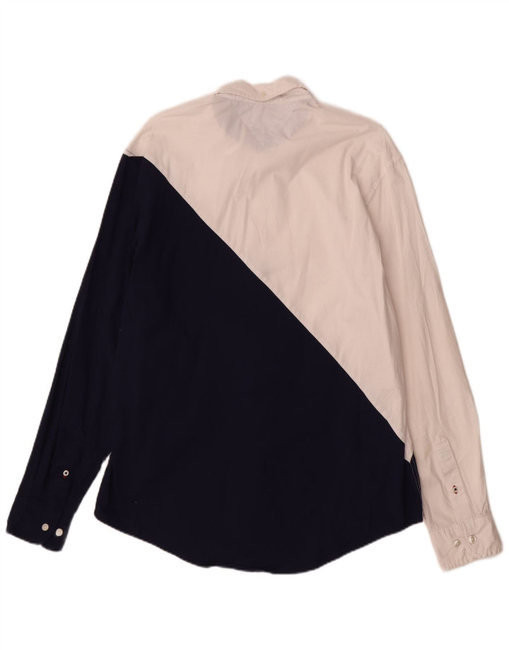 Camicia da uomo Tommy Hilfiger color block bianco medio
