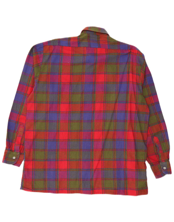 Camicia in flanella da uomo VINTAGE taglia 41/42 in cotone a quadri multicolore grande
