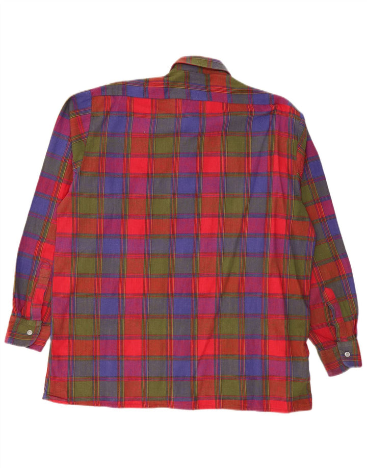 Camicia in flanella da uomo VINTAGE taglia 41/42 in cotone a quadri multicolore grande