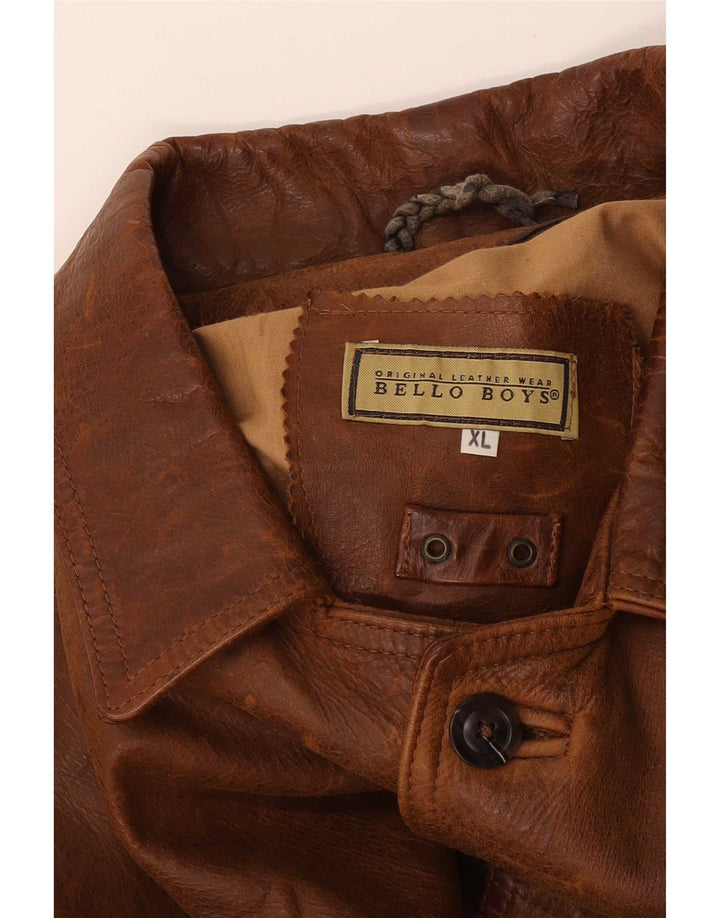Giacca in pelle da uomo Bello Boys UK 42 XL Marrone