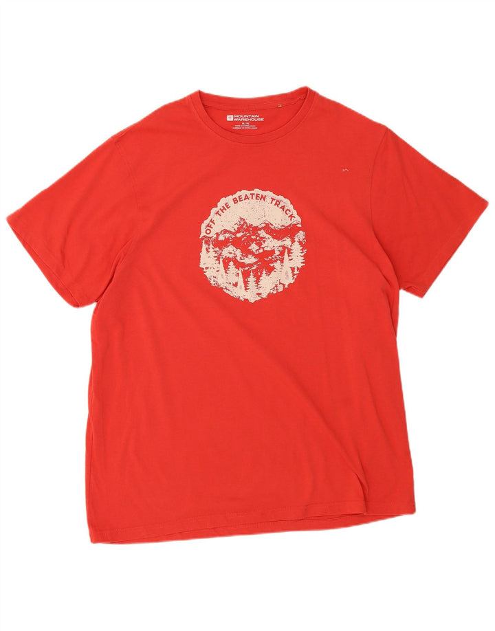 T-shirt grafica da uomo Mountain Warehouse Top XL in cotone rosso