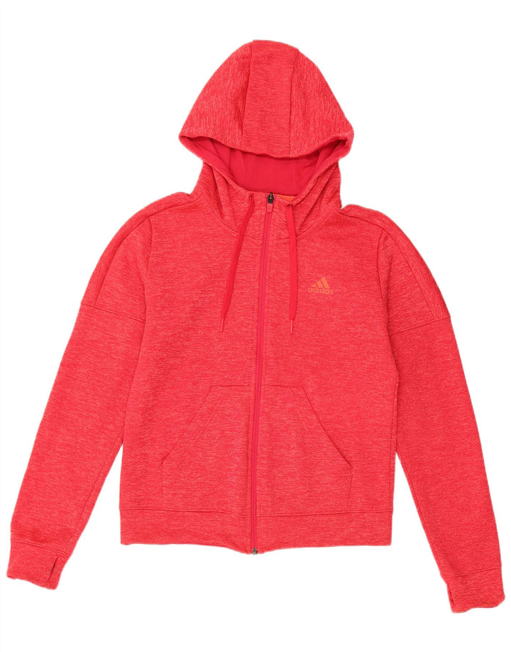 Maglione con cappuccio e zip ADIDAS Climawarm da donna UK 8/10 piccolo poliestere rosa