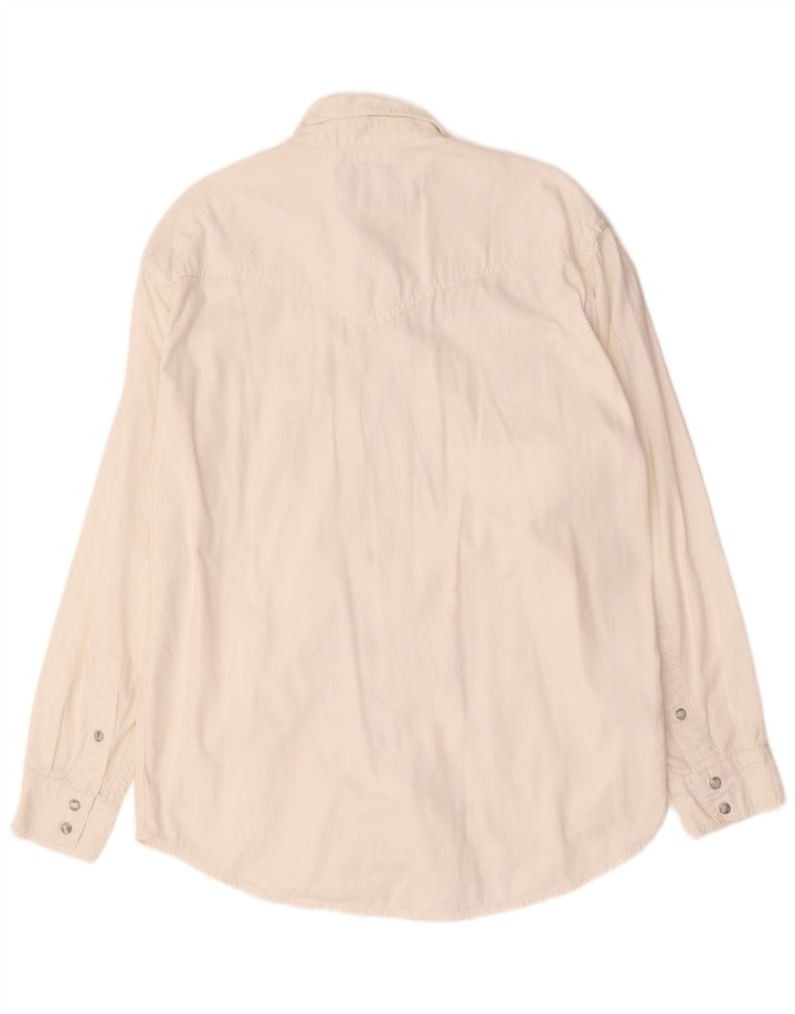 Camicia di jeans western da uomo Wrangler in cotone bianco medio