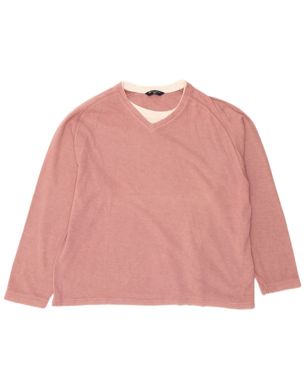Maglione da uomo con scollo a V blu Harbour Marks & Spencer 2XL cotone rosa