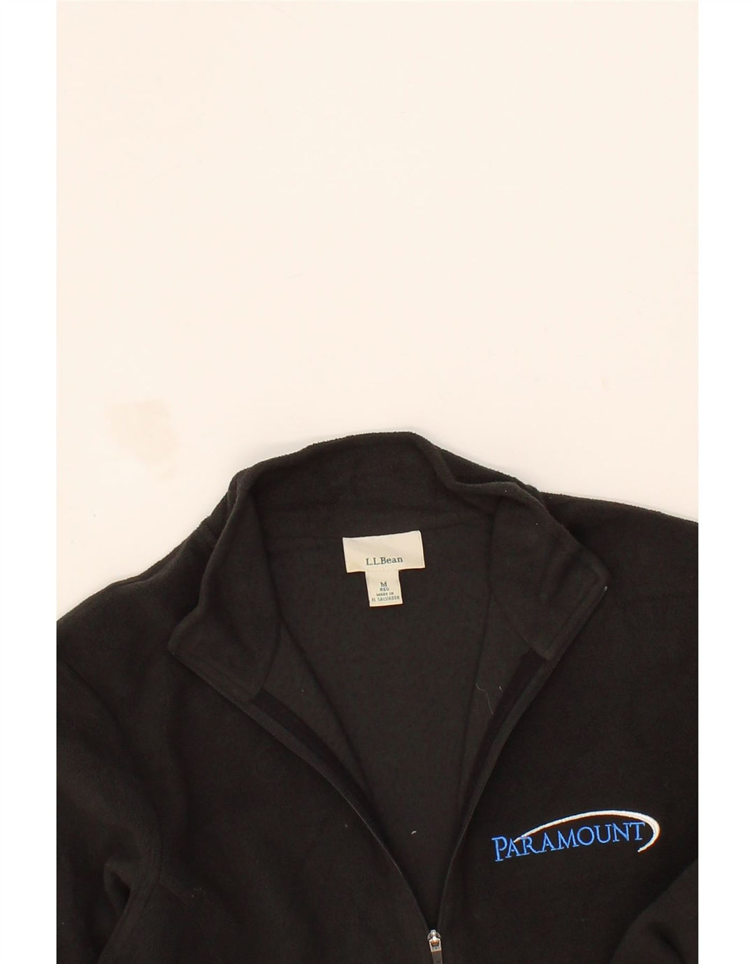 L.L.BEAN Womens Graphic Fleece Jacket UK 14 Medium Black Polyester Vintage L.L.Bean and Second-Hand L.L.Bean from Messina Hembry 