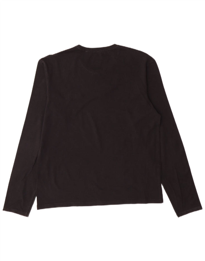 Top GUESS Uomo Manica Lunga XL Cotone Nero