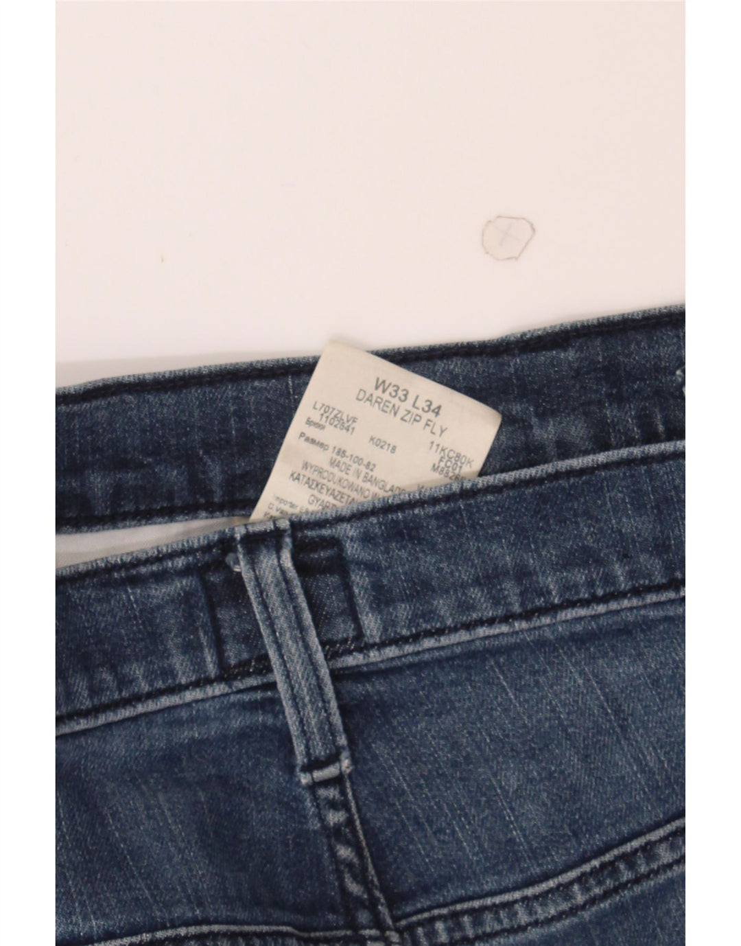LEE Mens Daren Zip Fly Distressed Slim Jeans W33 L34  Blue Cotton Vintage Lee and Second-Hand Lee from Messina Hembry 