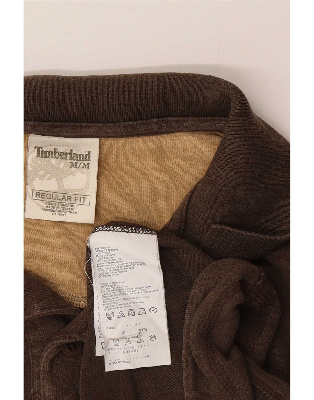 Polo da rugby da uomo a maniche lunghe con vestibilità regolare Timberland Marrone medio