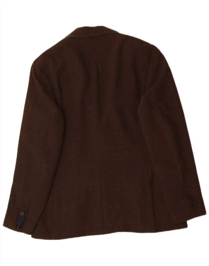Giacca blazer da uomo a 2 bottoni Tommy Hilfiger IT 50 grande poliestere marrone